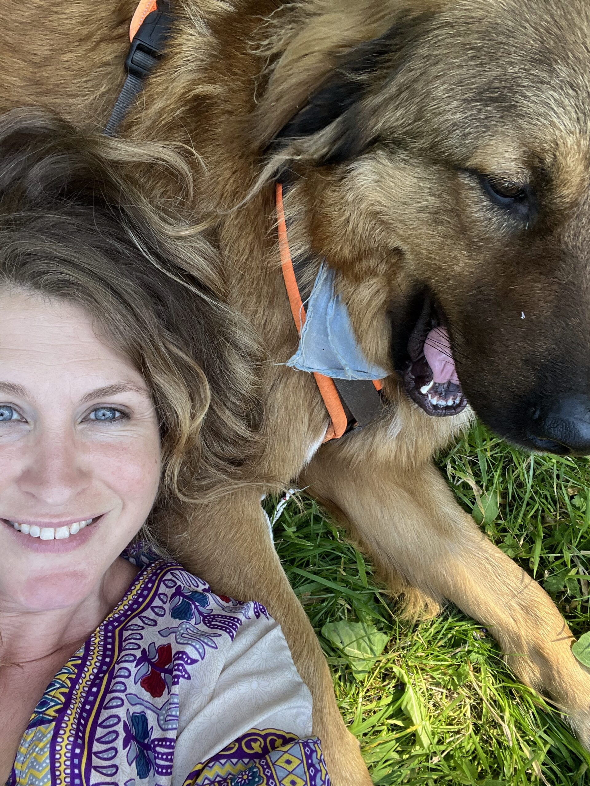 Garance avec son chien Dumas